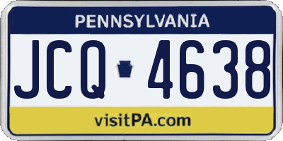 PA license plate JCQ4638