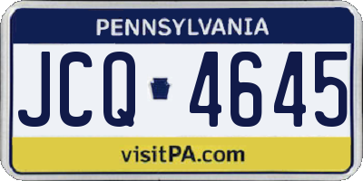 PA license plate JCQ4645