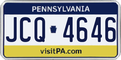 PA license plate JCQ4646