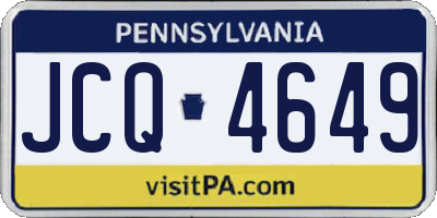 PA license plate JCQ4649
