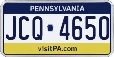 PA license plate JCQ4650