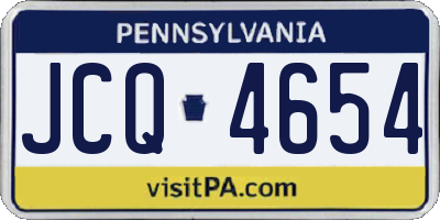 PA license plate JCQ4654