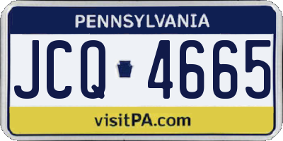 PA license plate JCQ4665