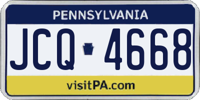 PA license plate JCQ4668