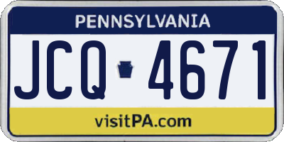 PA license plate JCQ4671