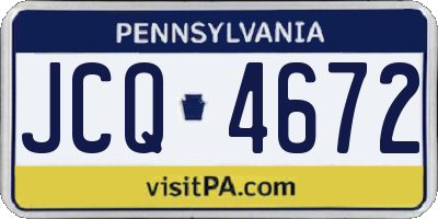 PA license plate JCQ4672