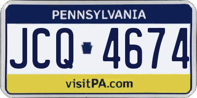 PA license plate JCQ4674