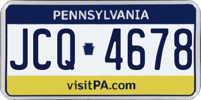 PA license plate JCQ4678