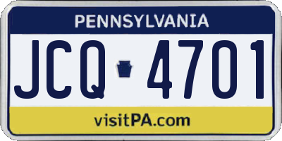 PA license plate JCQ4701