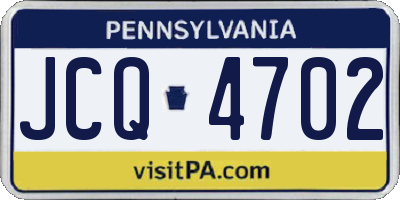 PA license plate JCQ4702