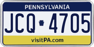 PA license plate JCQ4705