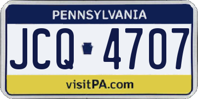 PA license plate JCQ4707