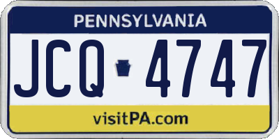 PA license plate JCQ4747