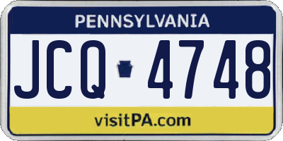 PA license plate JCQ4748