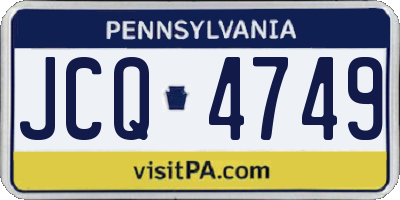 PA license plate JCQ4749