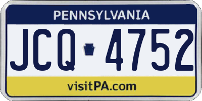 PA license plate JCQ4752