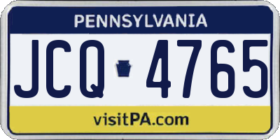 PA license plate JCQ4765