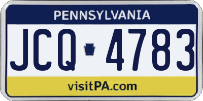 PA license plate JCQ4783
