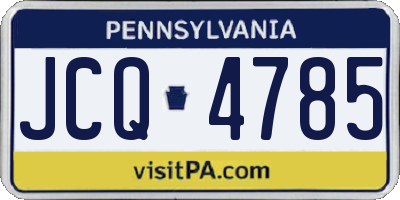 PA license plate JCQ4785