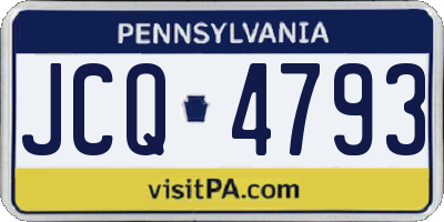 PA license plate JCQ4793