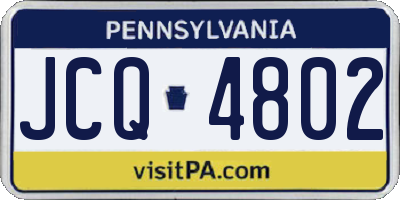 PA license plate JCQ4802