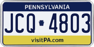PA license plate JCQ4803
