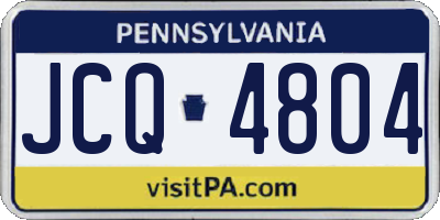 PA license plate JCQ4804