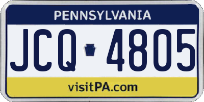 PA license plate JCQ4805
