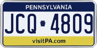 PA license plate JCQ4809