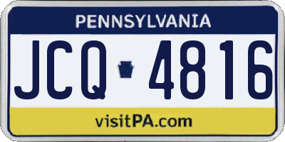 PA license plate JCQ4816