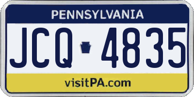 PA license plate JCQ4835