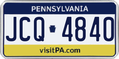 PA license plate JCQ4840