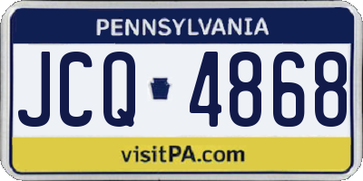 PA license plate JCQ4868