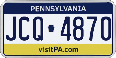 PA license plate JCQ4870
