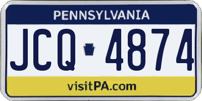 PA license plate JCQ4874