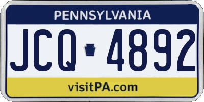 PA license plate JCQ4892