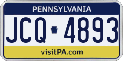 PA license plate JCQ4893