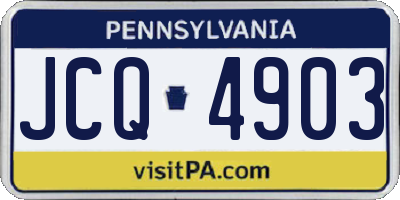 PA license plate JCQ4903