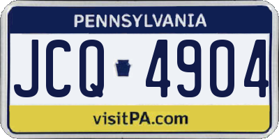 PA license plate JCQ4904