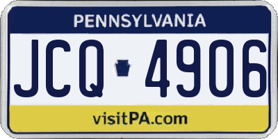 PA license plate JCQ4906