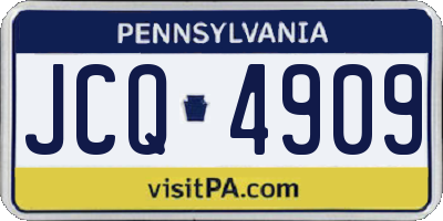 PA license plate JCQ4909