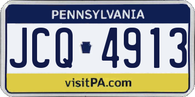PA license plate JCQ4913