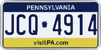 PA license plate JCQ4914