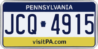 PA license plate JCQ4915