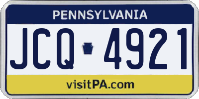 PA license plate JCQ4921