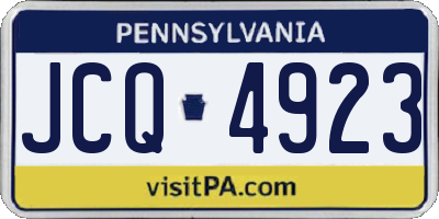 PA license plate JCQ4923
