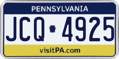 PA license plate JCQ4925