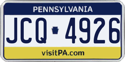 PA license plate JCQ4926