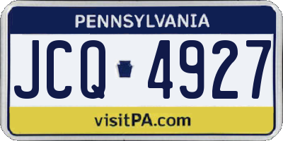 PA license plate JCQ4927