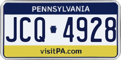 PA license plate JCQ4928